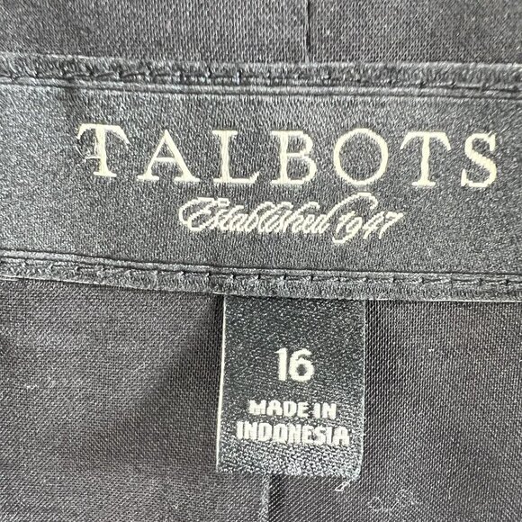 Talbots Womens 16 Black White Polka Dot Button Front 3/4 Sleeve Pockets Blazer - Picture 4 of 9